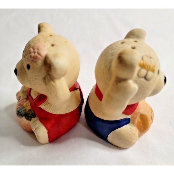 Vintage Ceramic Honey Bee Teddy Bears Salt & Pepper Shakers - Picture 4 of 6